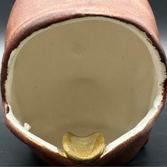 Vintage Ashtray Whale Trinket Dish Florida Souvenir Brown Gold Fish Kitschy - Picture 8 of 10